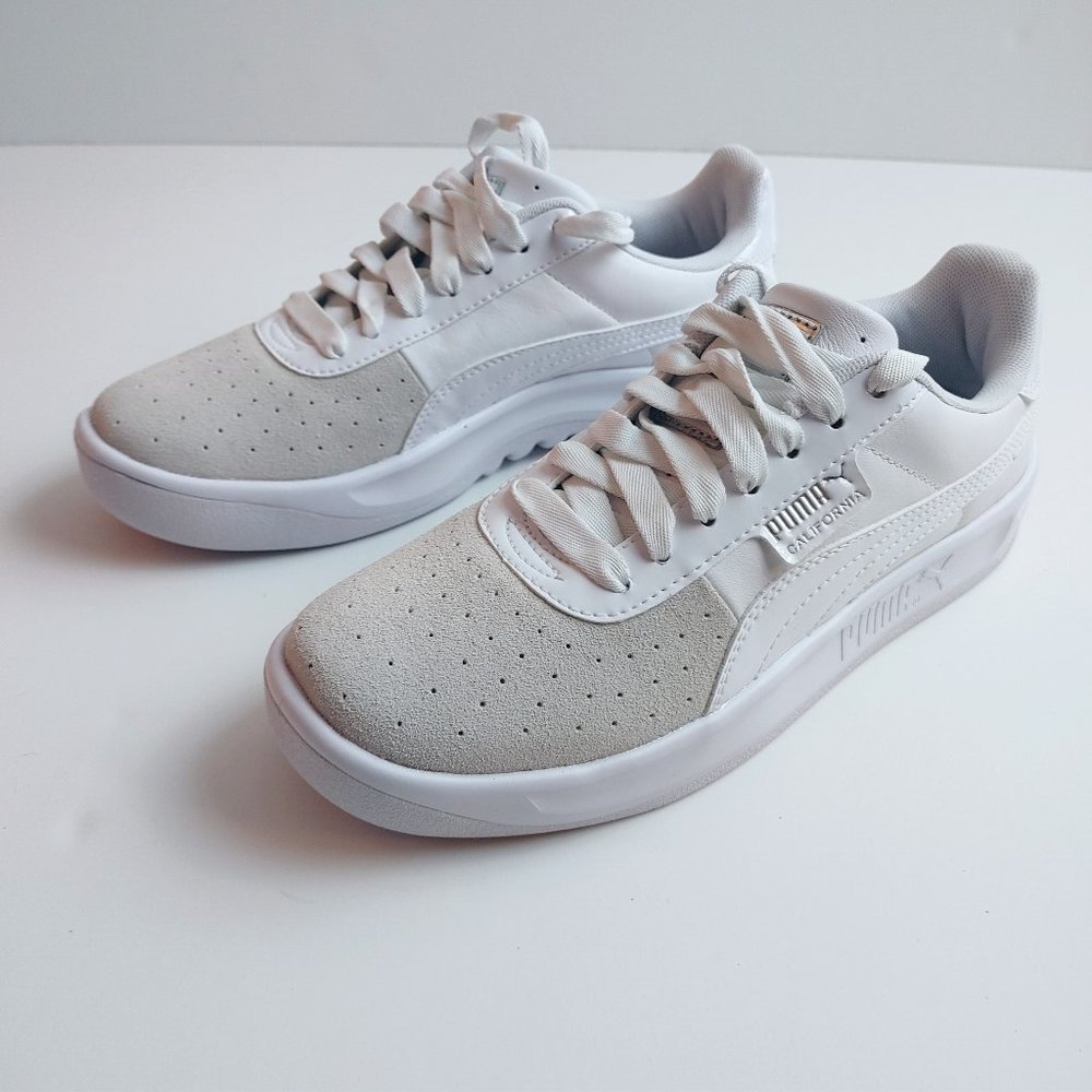 PUMA women's california white monochrome street style sneaker new